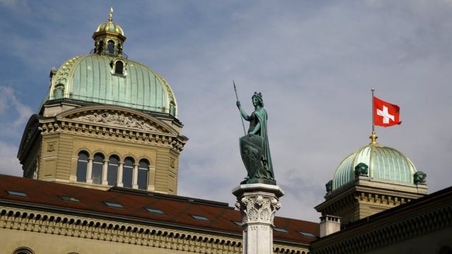 he Swiss Federal Palace is pictured in Bern