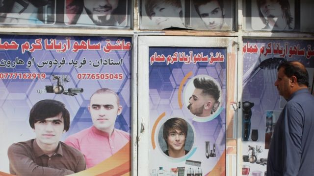 A barber shop behind closed doors in Afghanistan