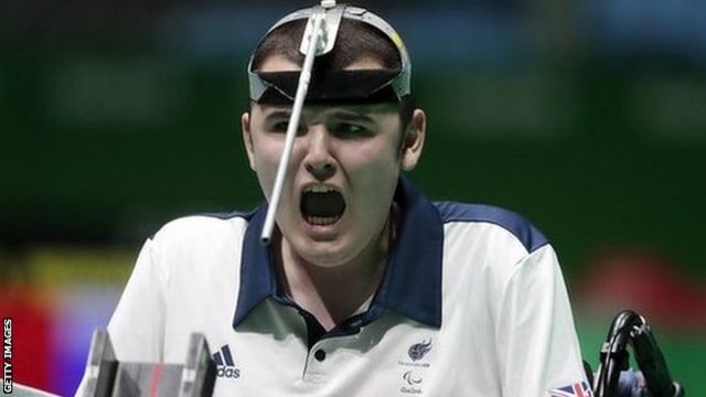 Jamie McCowan of Great Britain competes in the Boccia at the Rio Paralympics