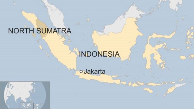 Map showing Indonesia and North Sumatra
