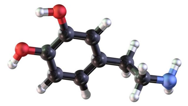 Una representación del neurotransmisor dopamina.