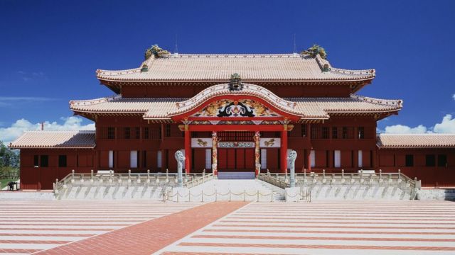 This picture taken on September 1, 1993 shows historic Shuri Castle in Naha, Okinawa prefecture, southern Japan.