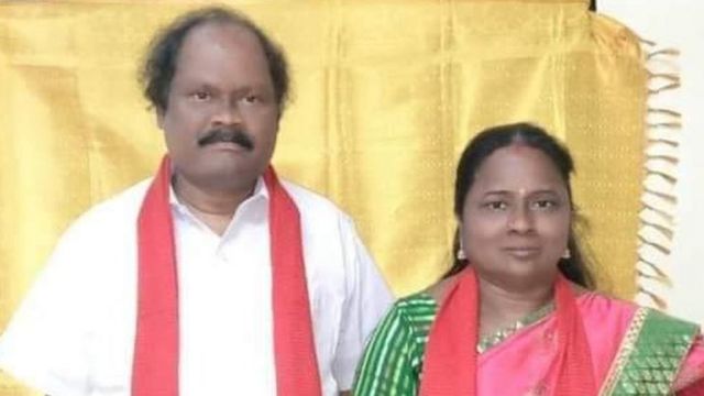 The winning couple in Manapparai