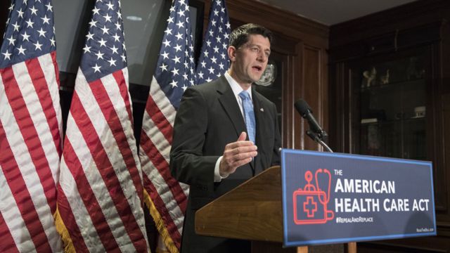 オバマケア代替案は、ライアン下院議長ら共和党指導者らがまとめたもので、トランプ大統領は支持を表明している