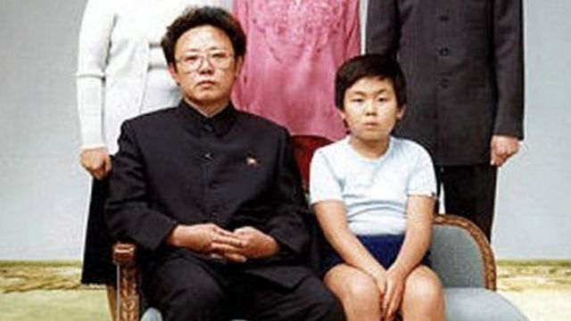 Deceased North Korean leader Kim Jong-il (left) with his first-born son Kim Jong-nam (right) in a 1981 family photo