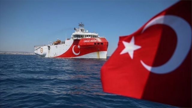 سفينة استكشاف تركية قبالة أنطاليا، تركيا، 22 يوليو/تموز 2020
