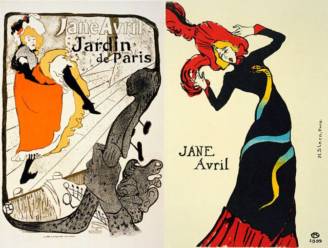 Dos de los posters diseñados por Henri de Toulouse-Lautrec