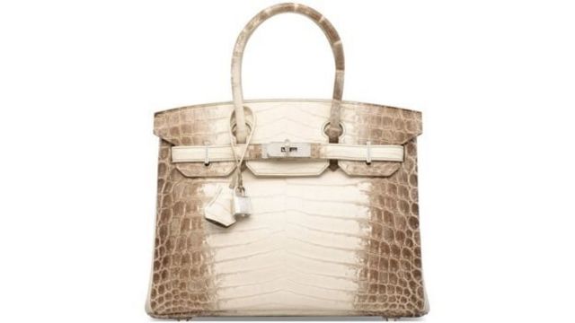 愛馬仕白色喜瑪拉雅尼羅鱷魚皮30公分鑽石柏金包(Hermes Birkin)