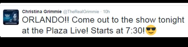 Christina Grimmie's tweet
