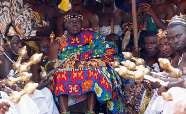 King Otumfuo Nana Osei Tutu II is seen at Durbar and Tea with the Asantehene at Manhiya Palace on November 4, 2018 in Kumasi, Ghana