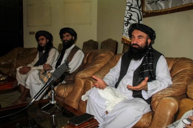 Taliban liderlerinin Salı günü Kandahar'da düzenledikleri basın toplantısı