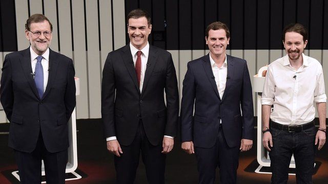 Mariano Rajoy, Pedro Sanchez, Albert Rivera, Pablo Iglesias,