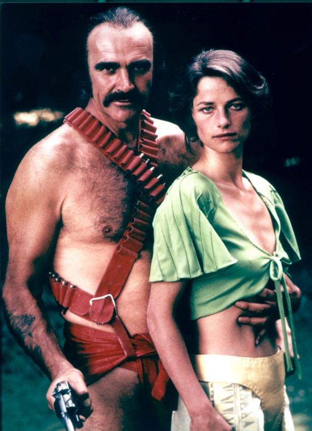 Sean Connery y Charlotte Rampling en Zardoz.