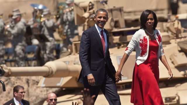 Barack Obama, presidente de EE.UU. junto a su esposa, Michelle Obama