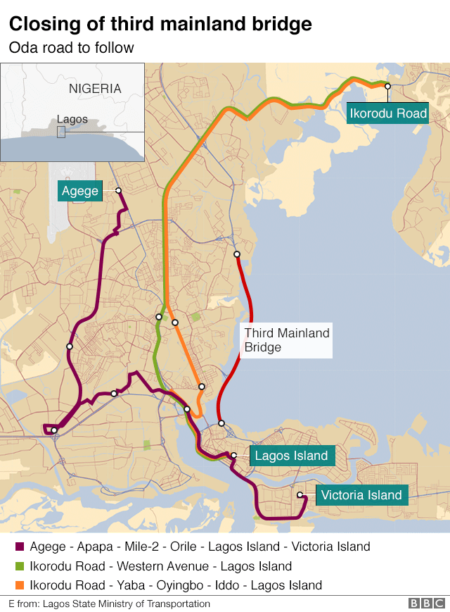 Mile 2 Lagos Map Third Mainland Bridge: Why Pipo No Go Fit Use Am For Three Days - Bbc News  Pidgin