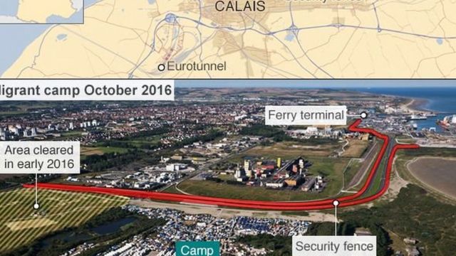 Sansanin 'yan gudun hijirar Jungle da ke Calais a Faransa
