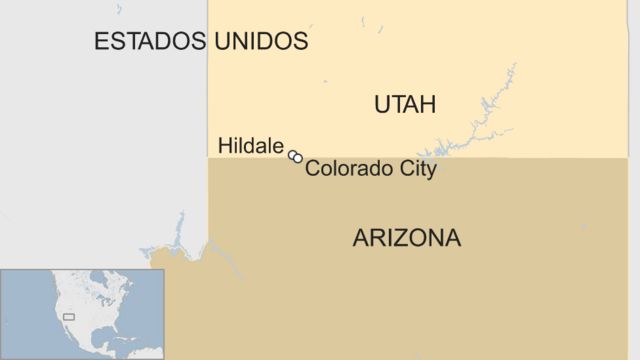 Map of the Arizona-Utah border.