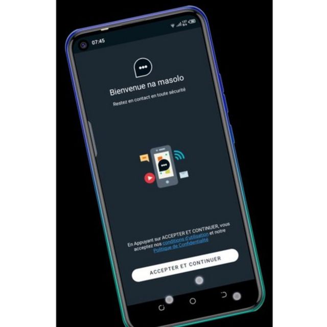 L'interface de l'appli Masolo