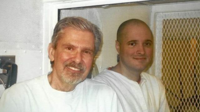 Bart Whitaker (right) has been forgiven by his father Kent (left)