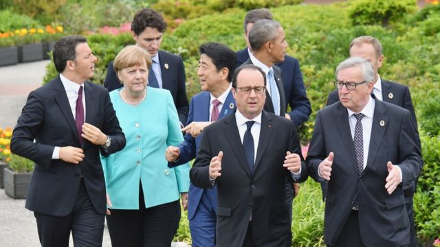 G7首脳ら