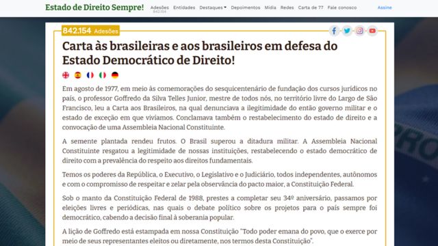 Carta em Defesa da Democracia une tucanos, petistas, juristas e