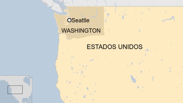 Ubicación de Seattle en el mapa de Estados Unidos