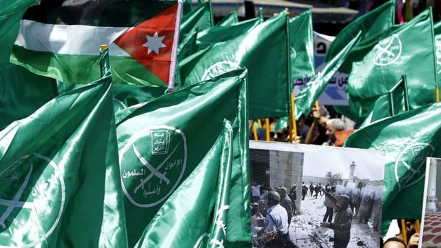 Banderas e Palestina y la Hermandad Musulmana