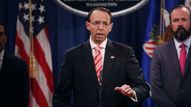 Vicefiscal general de EE.UU. Rod Rosenstein,