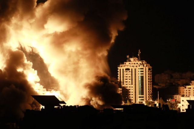 Bombardeos de Israel en Gaza el 18 de mayo de 2021.