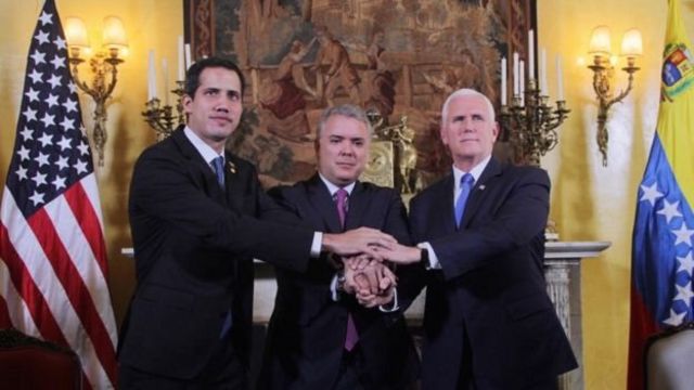 Guaidó, Iván Duque Márquez e Mike Pence