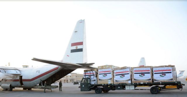 وصول المساعدات المصرية.