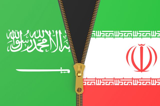 پرچم عربستان و ایران