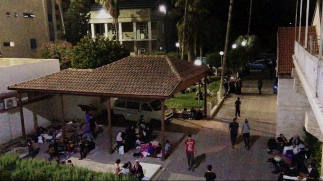 The Al-Ahli hospital compound before the blast