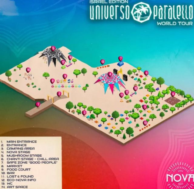 Mapa do festival Universo Paralello - Supernova em Israel