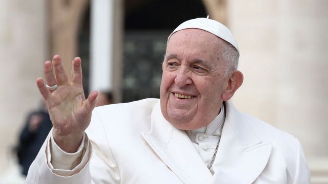 Pope Francis dey hospital wit respiratory infection - BBC News Pidgin