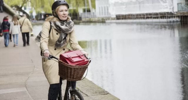 Woman on bike