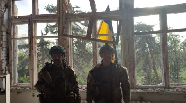 Украинские военные в селе Благодатное