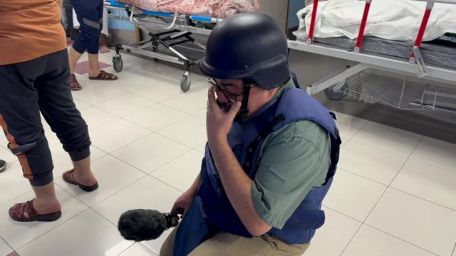 The BBC's Adnan Elbursh at al-Shifa hospital