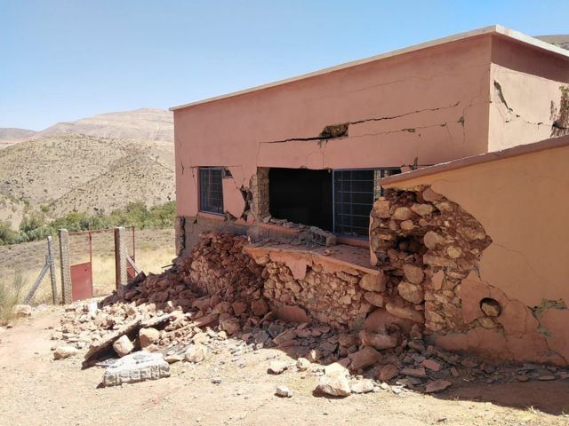 Damaged school building