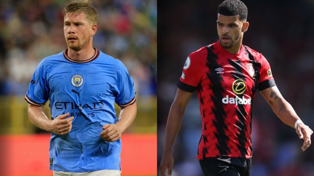 Kevin De Bruyne and Dominic Solanke