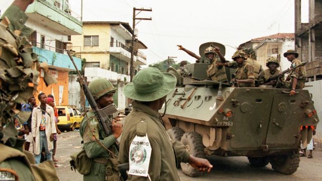 Des soldats de la force Ecomog