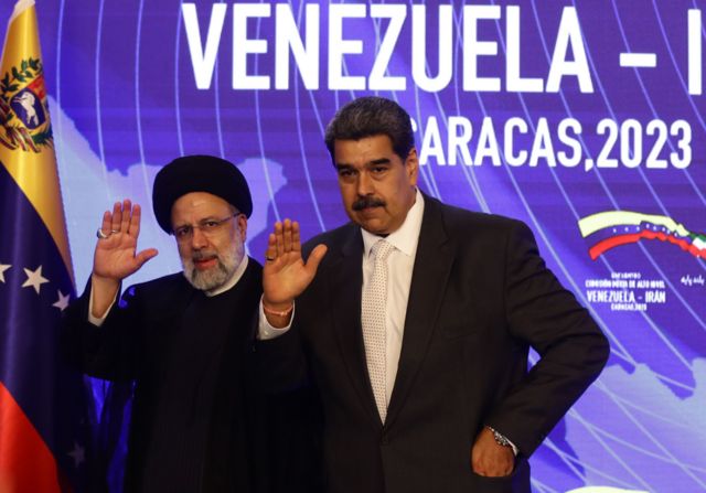 El presidente de Irán, Ebrahim Raisi, durante su visita a Caracas en 2023.