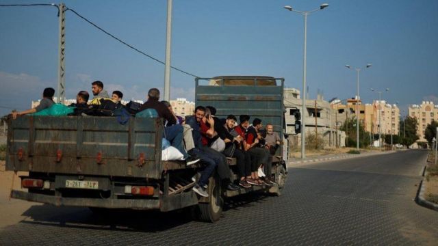 truck heading south Gaza