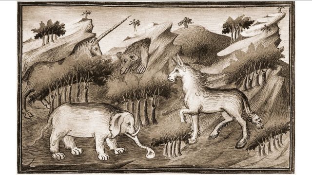 Ilustração com animais mitológicos