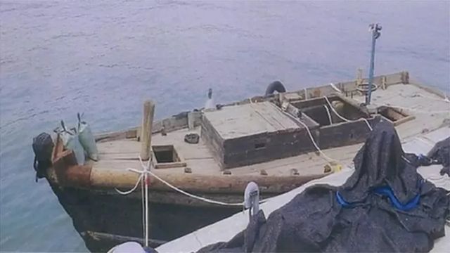 Chiếc thuyền mà gia đình Kim sử dụng để đào tẩu