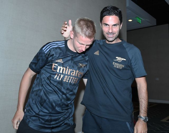 Oleksandr Zinchenko and Mikel Arteta