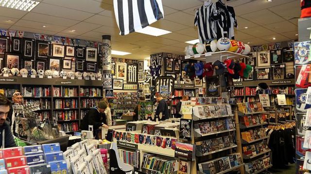 A football memorabilia store