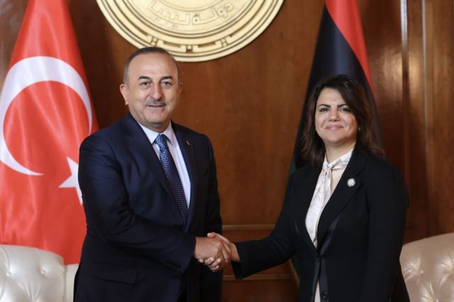 Çavuşoğlu, 3 Ekim'de Libyalı mevkidaşı Dışişleri Bakanı Necla el Manguş ile bir araya geldi