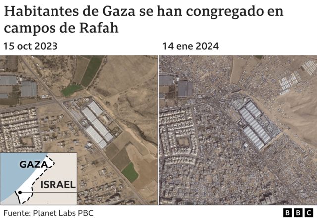 Imágenes satelitales de los campos de refugiados