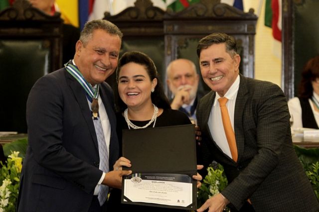 Rui Costa com a esposa no  abertura do 90º Encontro Nacional de Corregedores Gerais de Justiça e do 2º Fórum Nacional Fundiário.